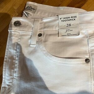 J. Crew White toothpick Denim High-Rise Jeans